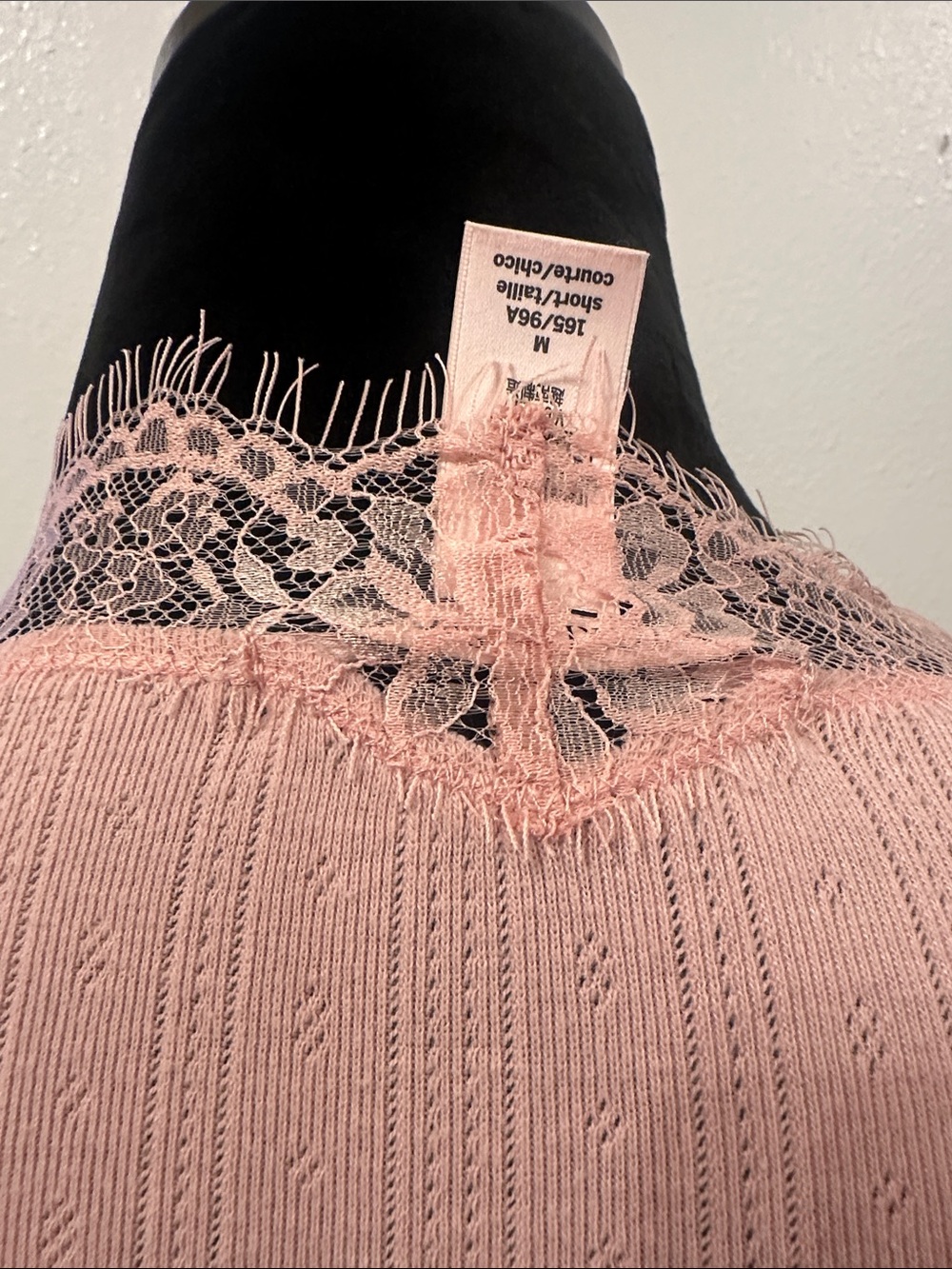 Victoria's Secret Pink Lace-Trim Long Sleeve Tee - Picture 6 of 8